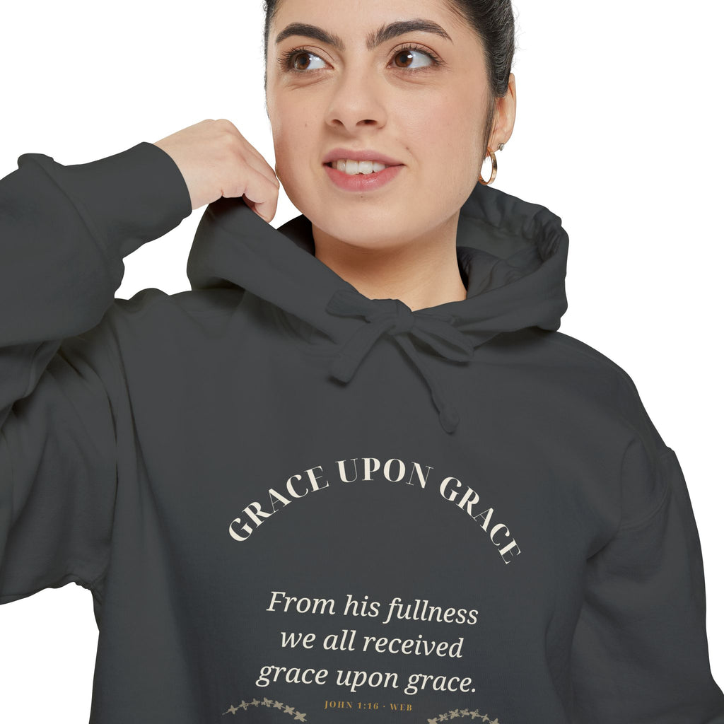 Grace Upon Grace Hoodie — faith apparel by Talitha Thread Co.