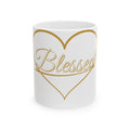 Blessed Heart Script Ceramic Mug