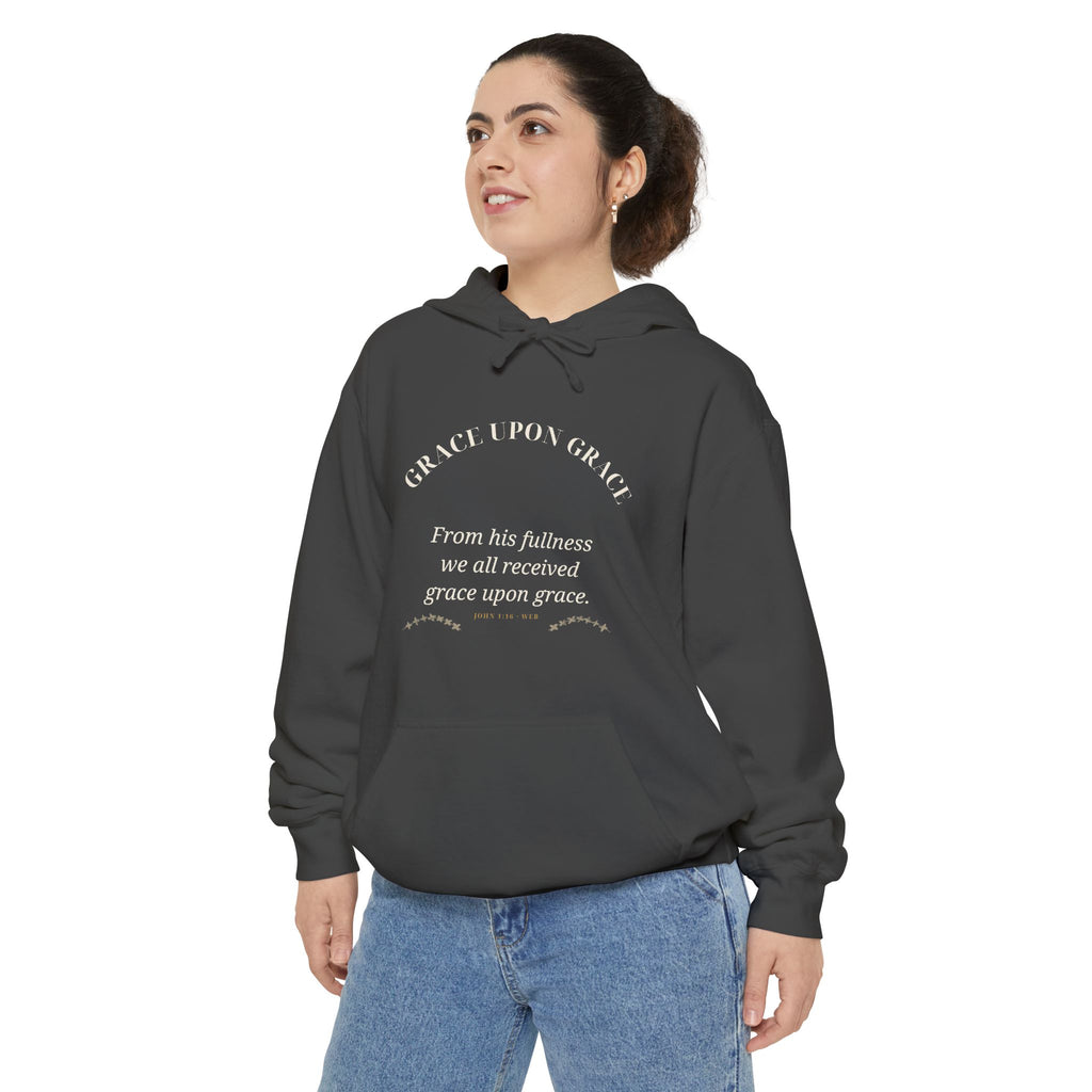 Grace Upon Grace Hoodie — faith apparel by Talitha Thread Co.