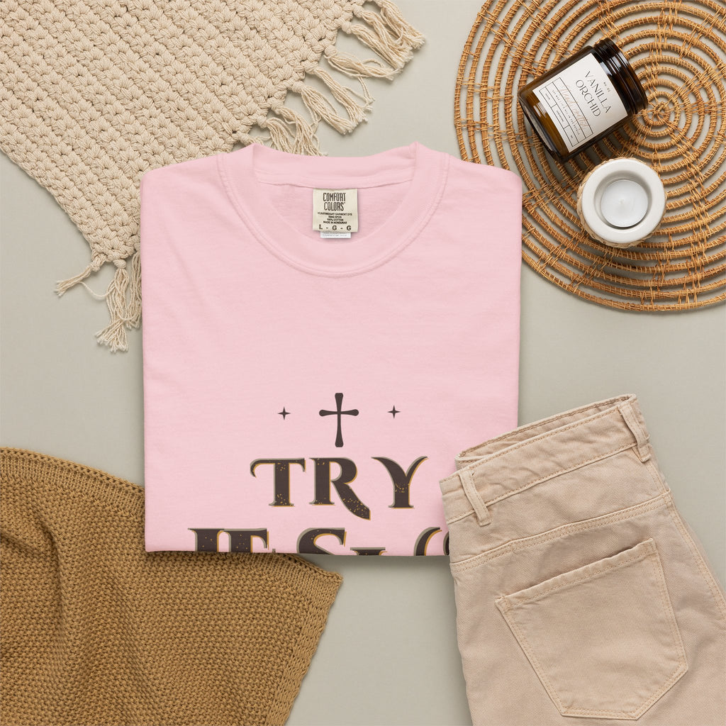 Try Jesus Not Me Tee — Talitha Thread Co.
