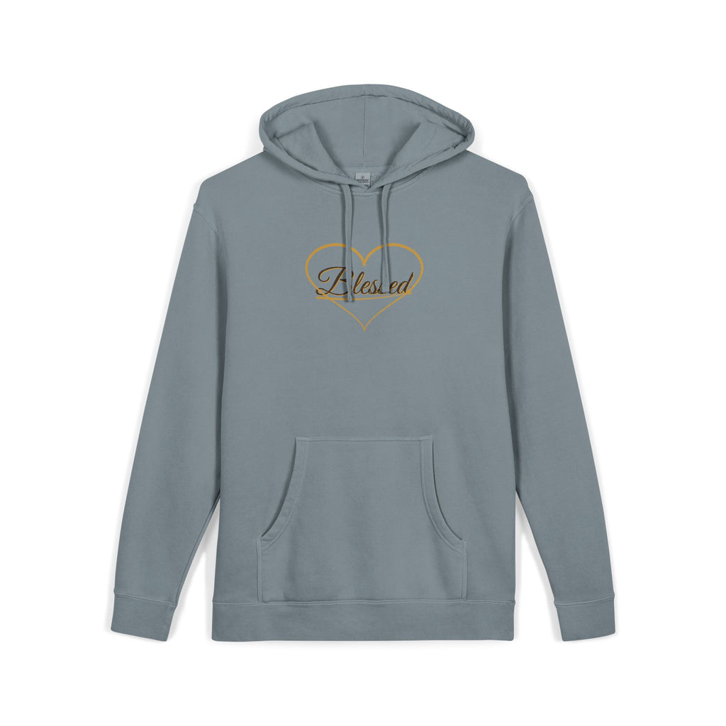 Blessed — Heart Script Pigment-Dyed Hoodie — Talitha Thread Co.