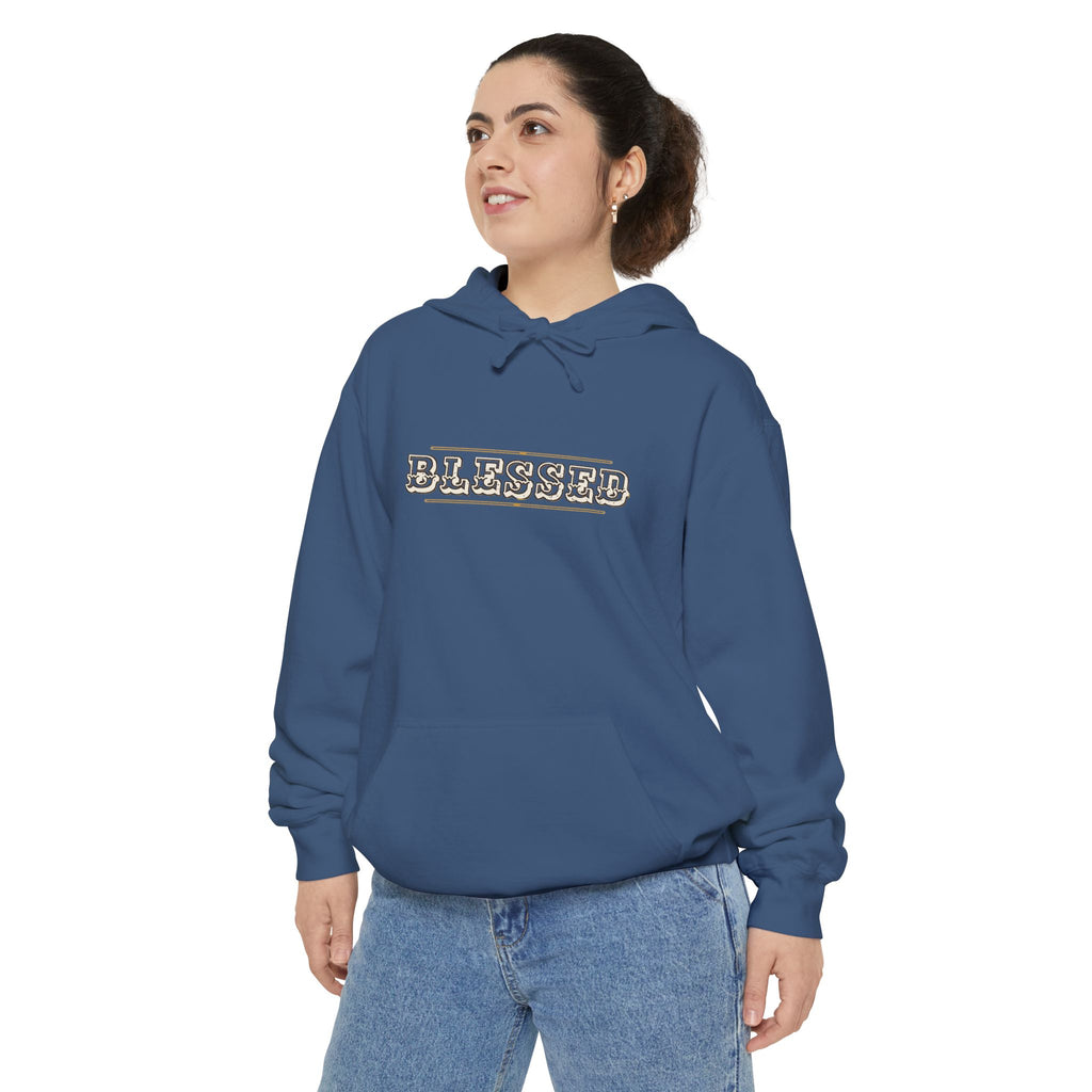 Blessed — Engraved Tuscan Caps Hoodie — faith apparel by Talitha Thread Co.