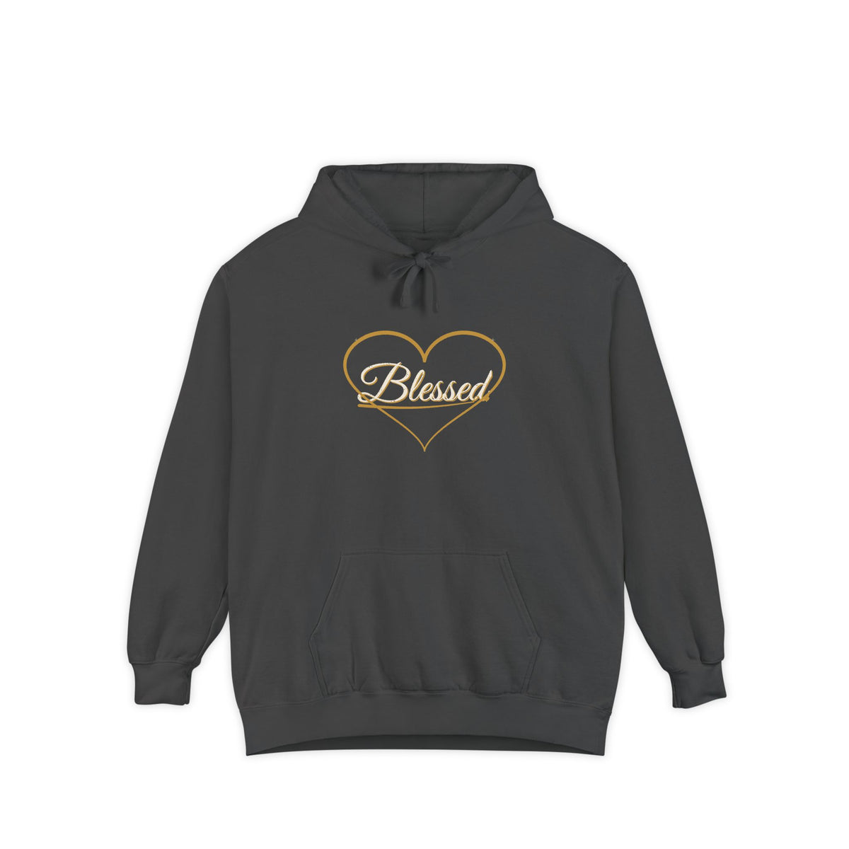 Blessed — Heart Script Hoodie — faith apparel by Talitha Thread Co.