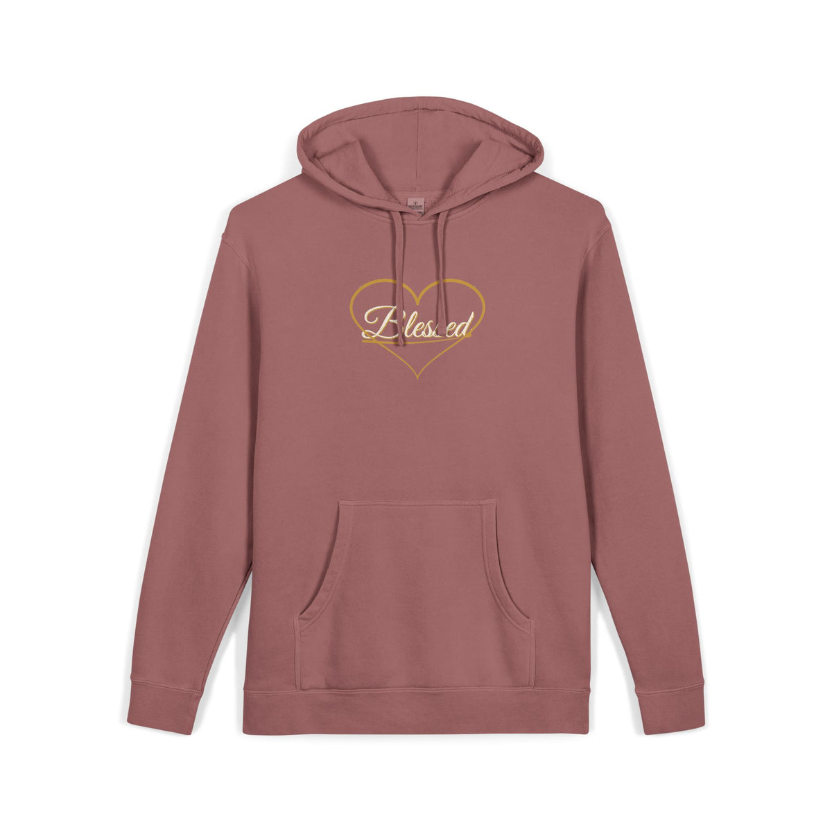 Blessed — Heart Script Pigment-Dyed Hoodie — Talitha Thread Co.