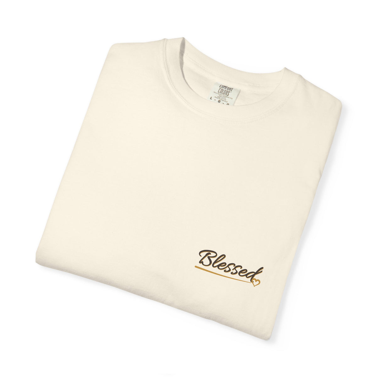 Blessed — Chest Heart Script Tee — Talitha Thread Co.