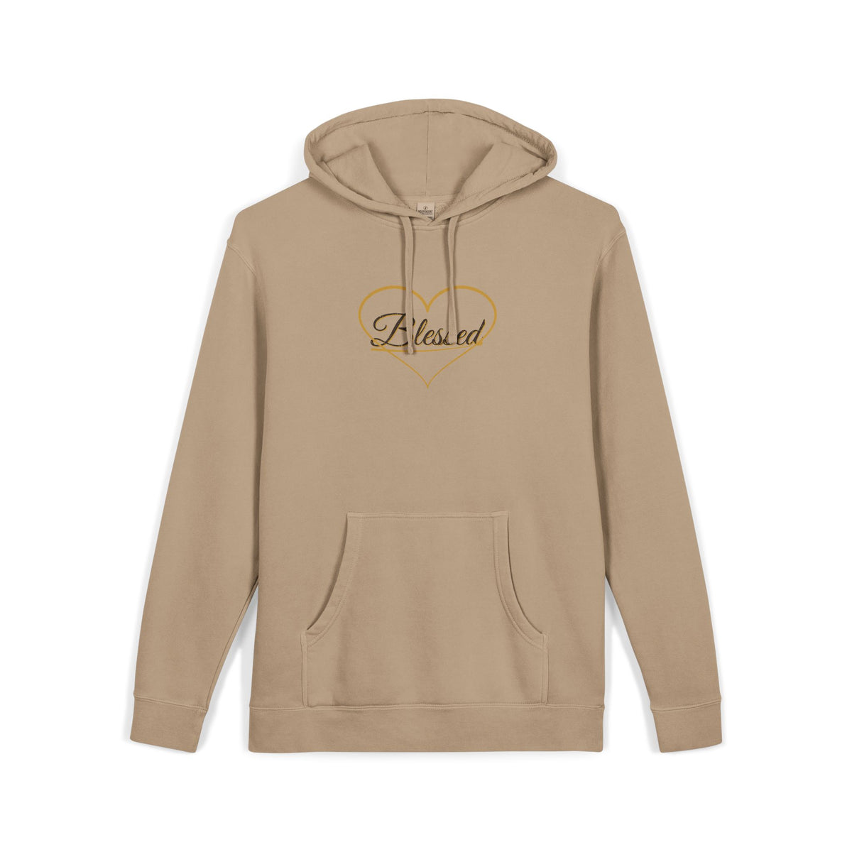 Blessed — Heart Script Pigment-Dyed Hoodie — Talitha Thread Co.