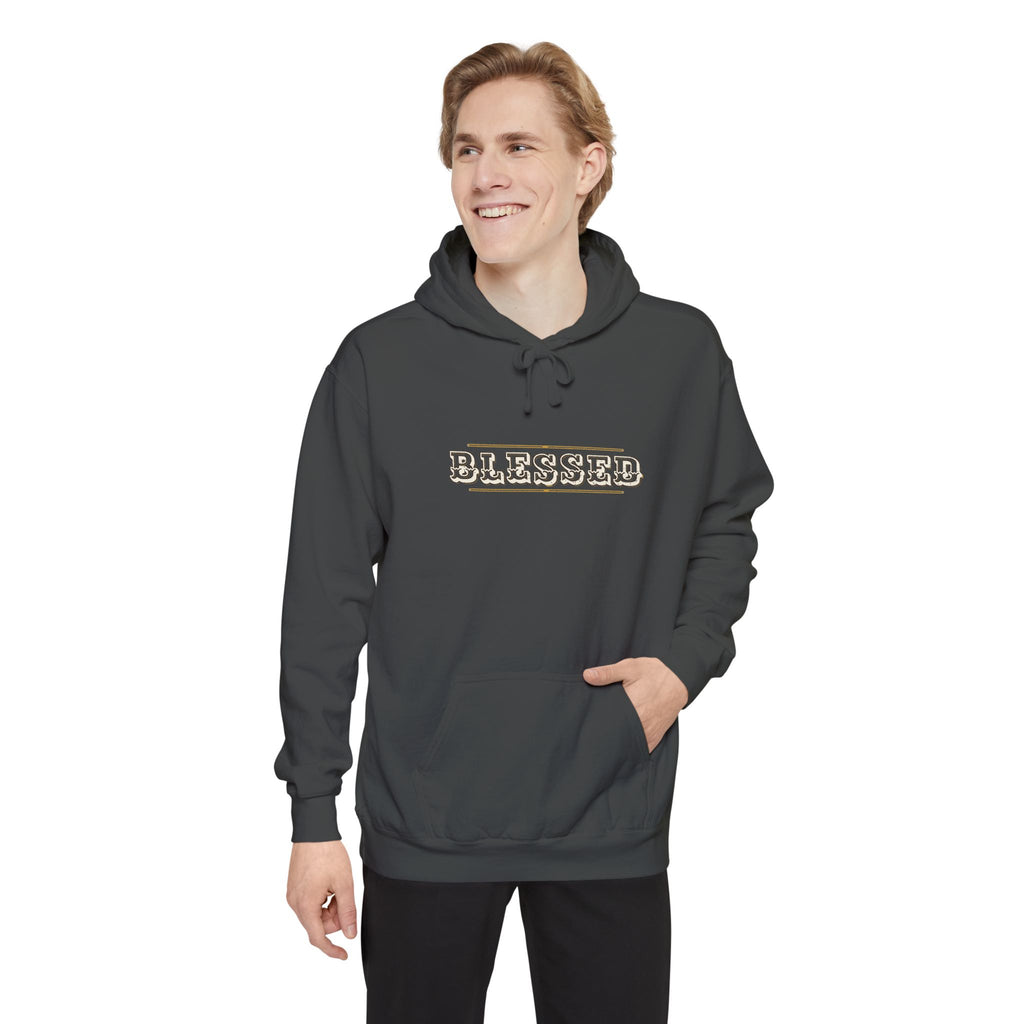 Blessed — Engraved Tuscan Caps Hoodie — faith apparel by Talitha Thread Co.