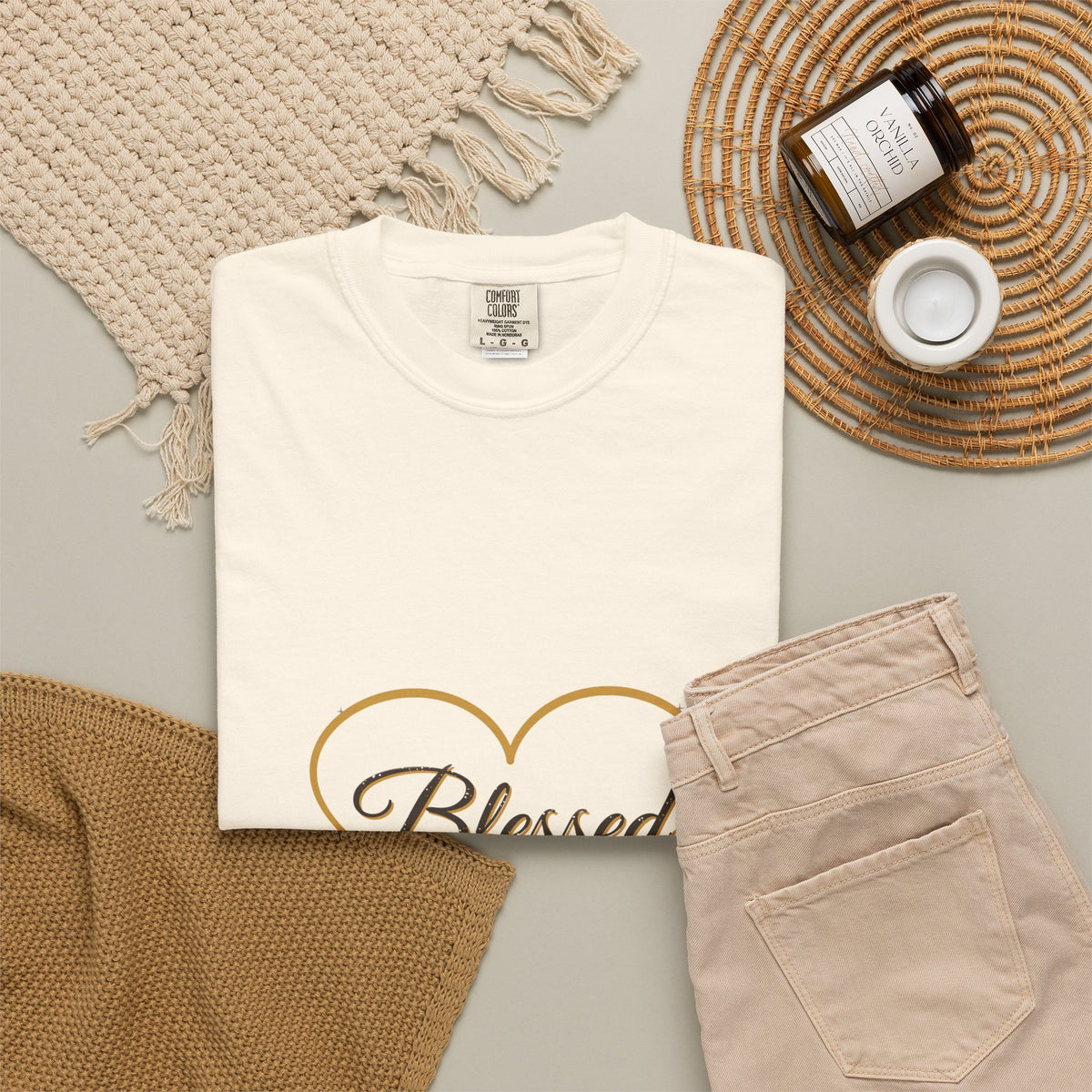 Blessed — Heart Script Tee — Talitha Thread Co.