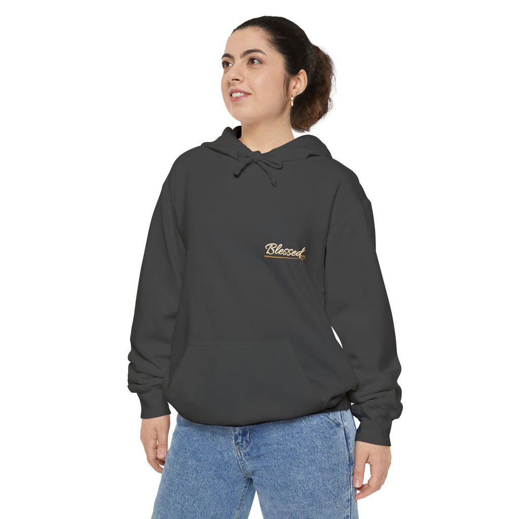 Blessed — Chest Heart Script Hoodie — faith apparel by Talitha Thread Co.