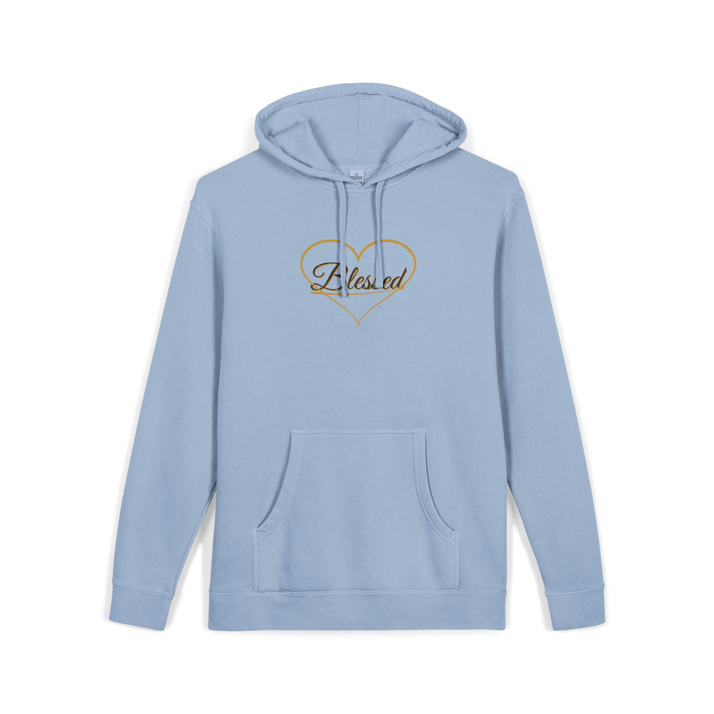 Blessed — Heart Script Pigment-Dyed Hoodie — Talitha Thread Co.