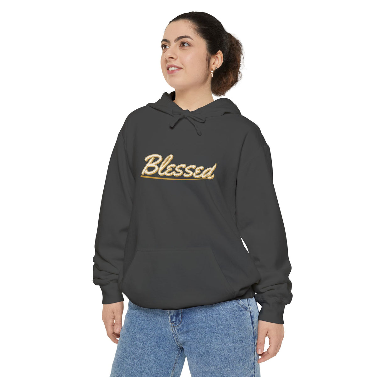 Blessed — Brush Sign Hand Hoodie — faith apparel by Talitha Thread Co.