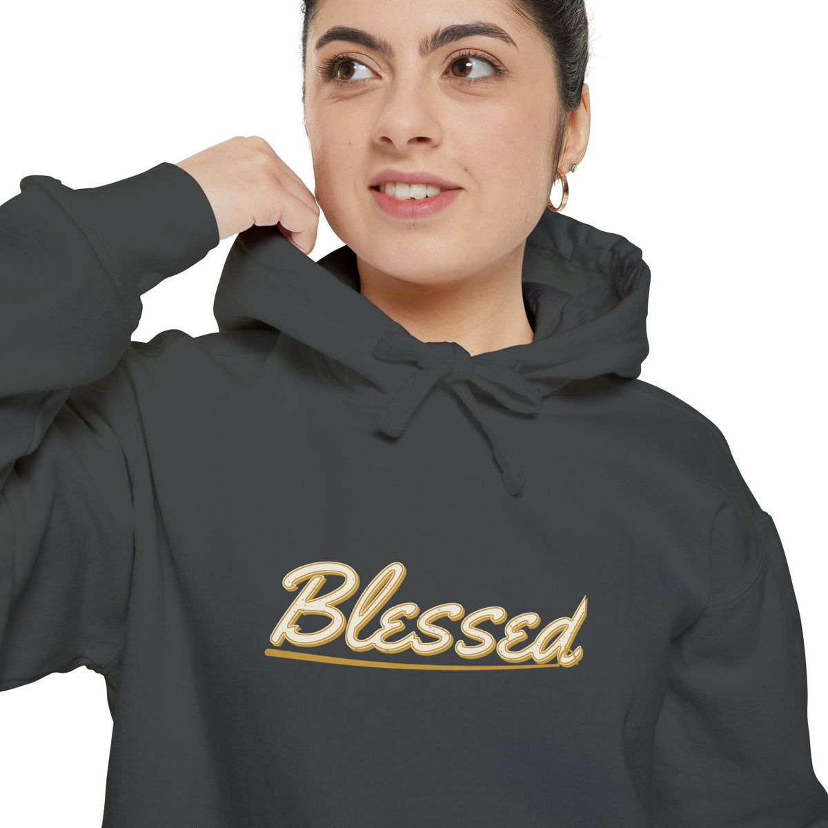 Blessed — Brush Sign Hand Hoodie — faith apparel by Talitha Thread Co.