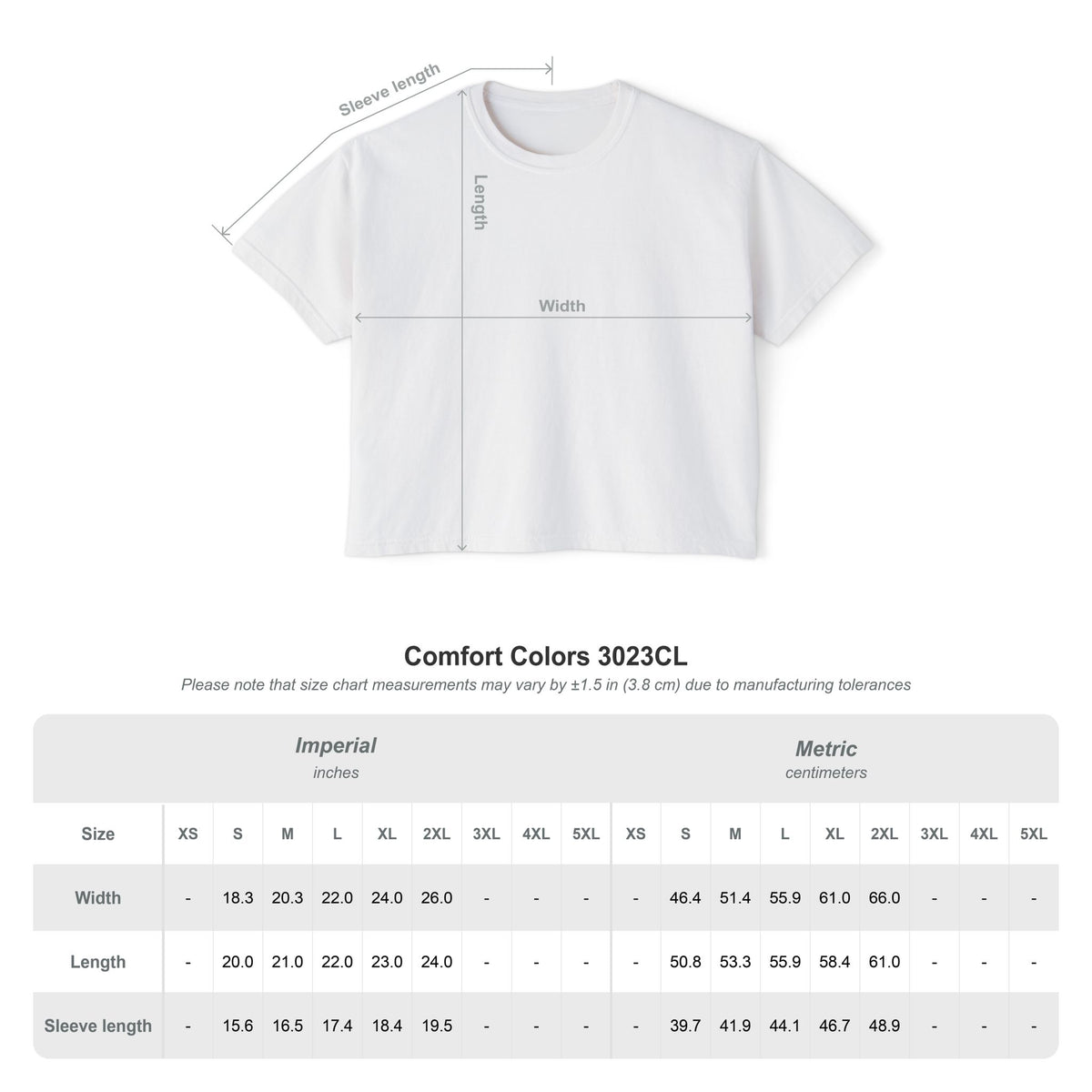 Size chart for Pray With Me lettering design on Orchid women's boxy tee
