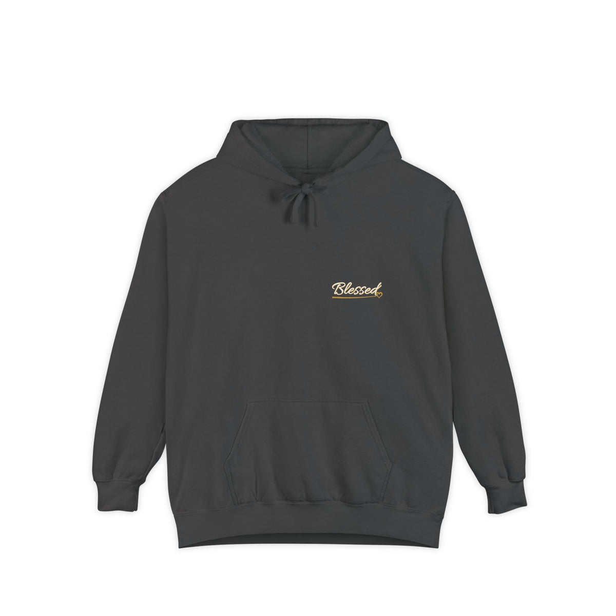 Blessed — Chest Heart Script Hoodie — faith apparel by Talitha Thread Co.