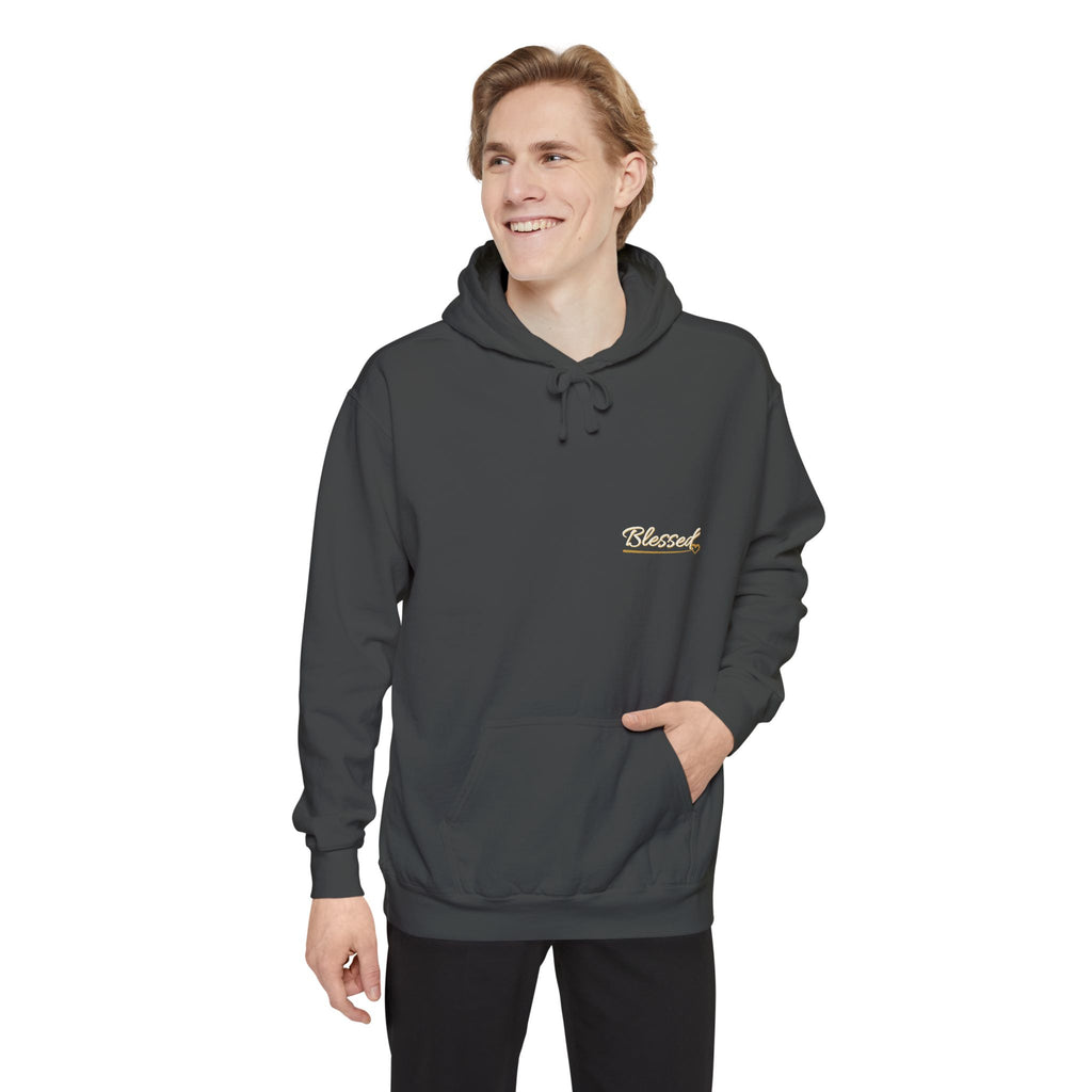 Blessed — Chest Heart Script Hoodie — faith apparel by Talitha Thread Co.