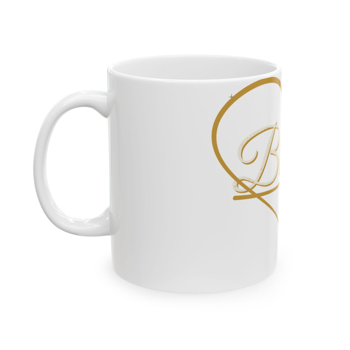 Blessed Heart Script Ceramic Mug