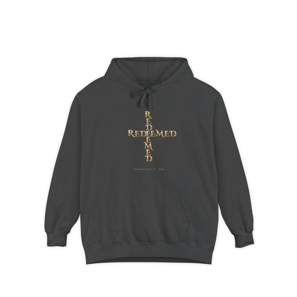 Word Cross — Redeemed Hoodie — faith apparel by Talitha Thread Co.