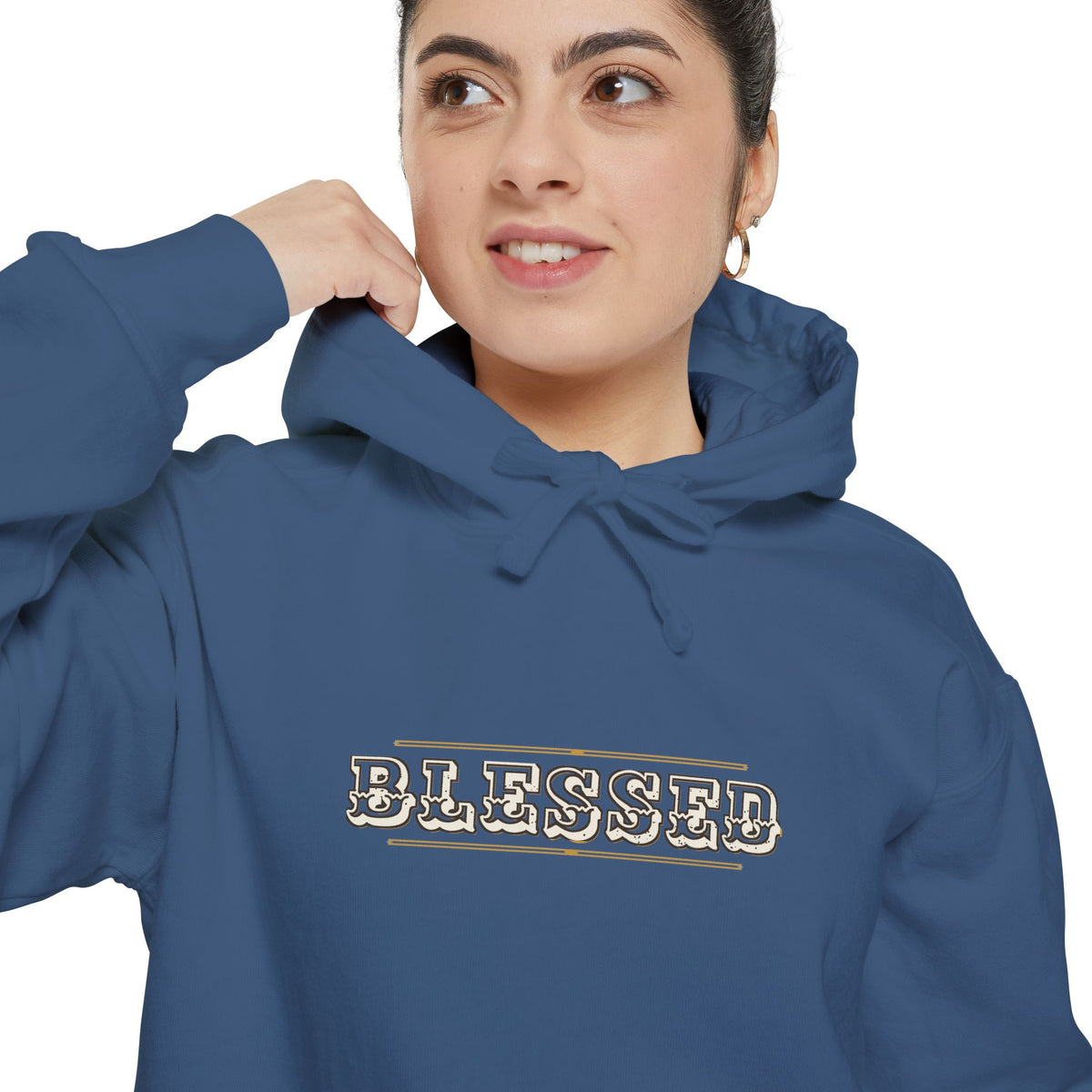 Blessed — Engraved Tuscan Caps Hoodie — faith apparel by Talitha Thread Co.