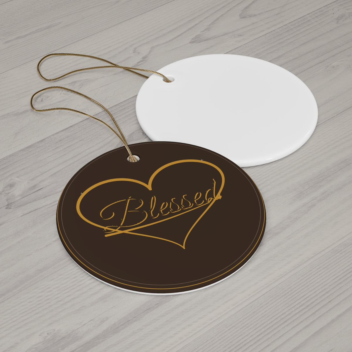Blessed Heart Script Ornament